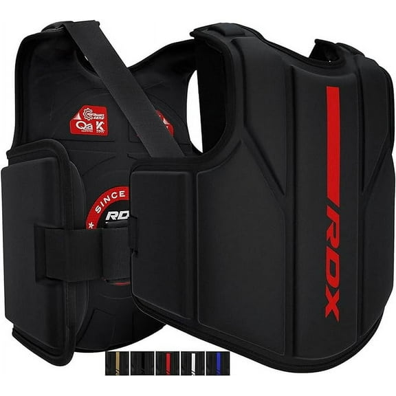 RDX Boxing Body Protector, MMA Kickboxing Muay Thai Boxing Chest Guard, Sparring Training Heavy Punching, Kara Adjustable Strike Shield, Martial Arts Upper Body Ribs Protection Pad, Taekwondo Vest