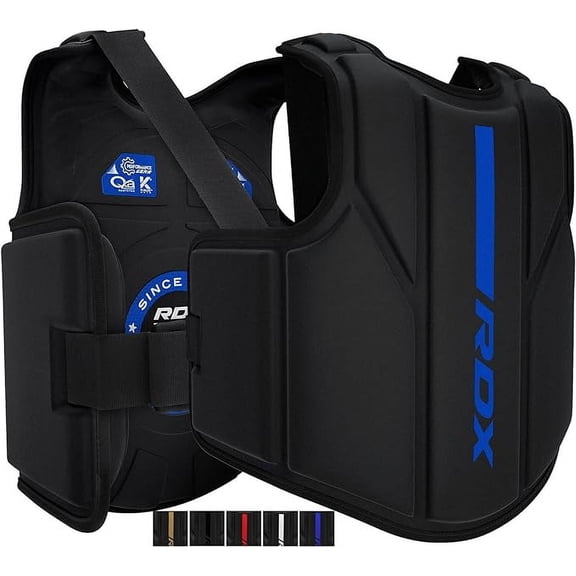 RDX Boxing Body Protector, MMA Kickboxing Muay Thai Boxing Chest Guard, Sparring Training Heavy Punching, Kara Adjustable Strike Shield, Martial Arts Upper Body Ribs Protection Pad, Taekwondo Vest