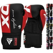 RDX Boxing Gloves Maya Hide Leather, Muay Thai Kickboxing MMA Sparring Training, Advanced TAKKA Closure, Max-Shock Padding, Punch Bags Speed Ball Focus Pads Workout, Men Women 10 12 14 16oz