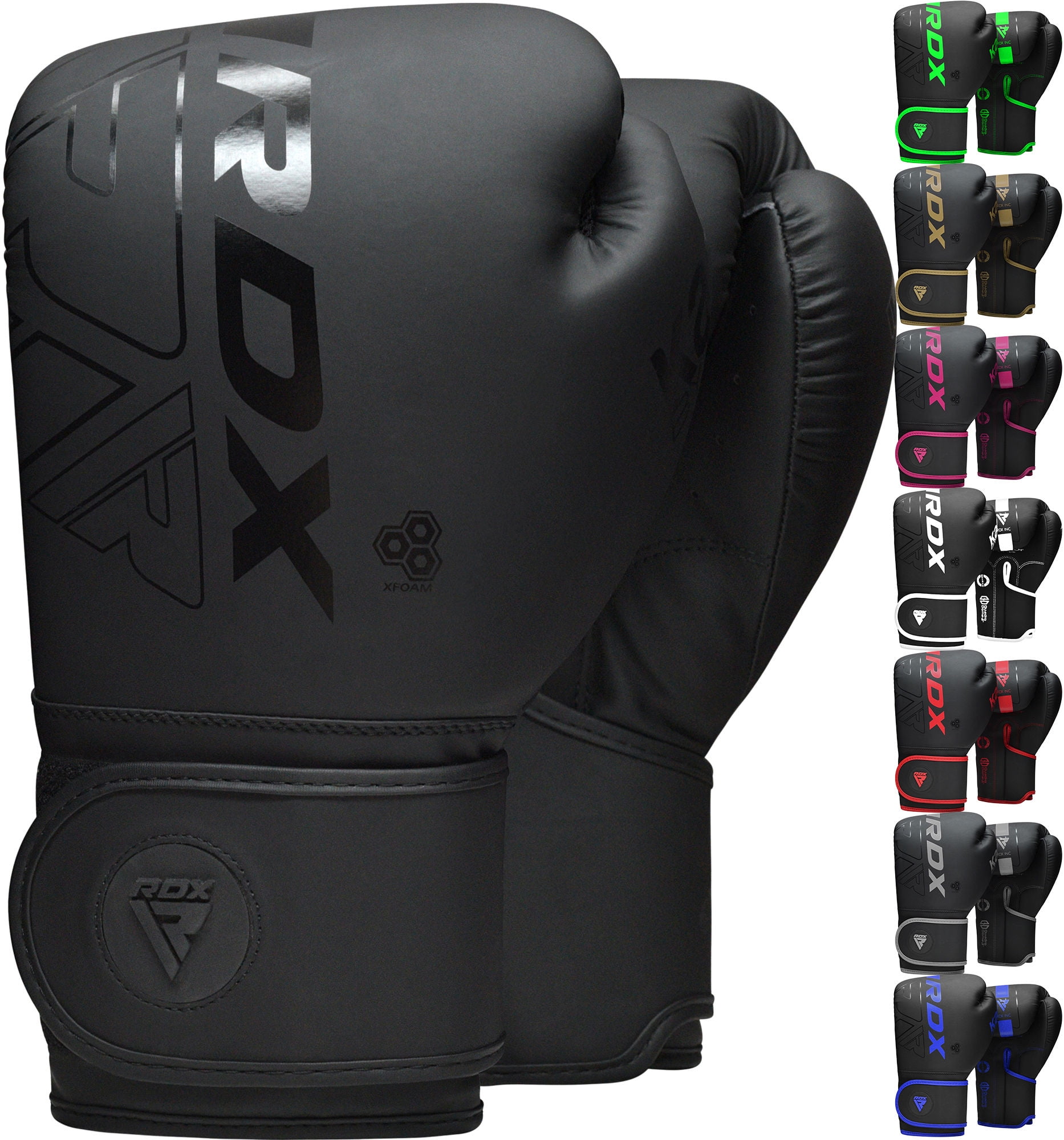 RDX Boxing Gloves Sparring, KARA Patent Training Mitt, MMA, Black,8oz image