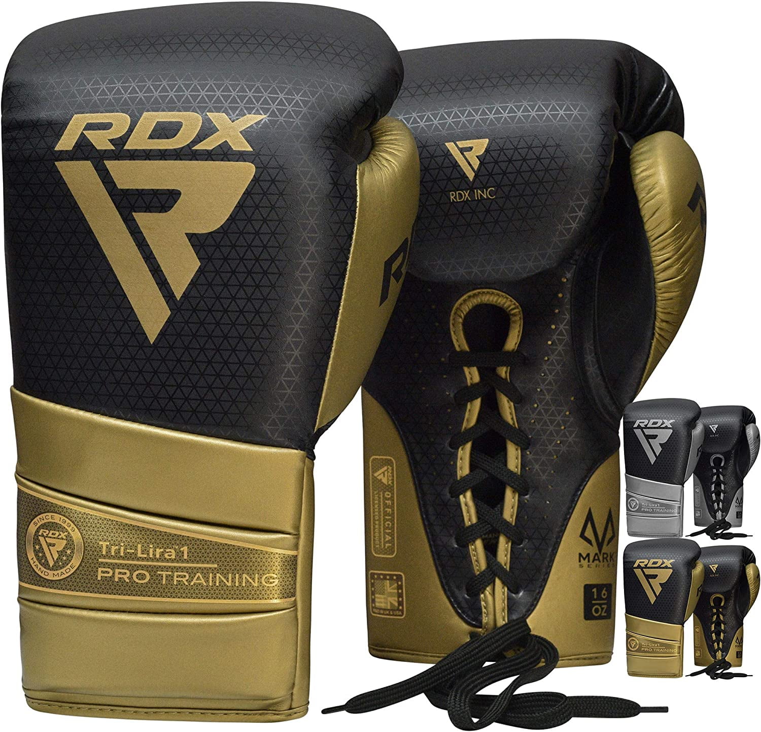 RDX Boxing Gloves for Training Muay Thai Mitts, Maya Hide Leather MARK PRO Glove for Sparring, Kickboxing, Fighting, Punch Bags, Focus Pads and Double End Ball Punching