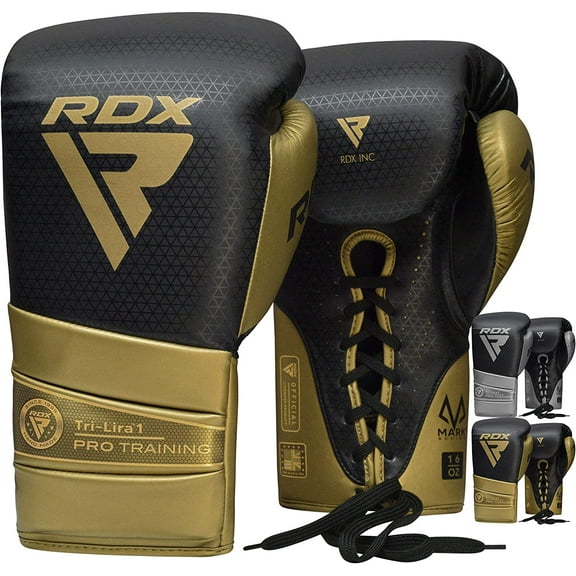 RDX Boxing Gloves for Training Muay Thai Mitts, Maya Hide Leather MARK PRO Glove for Sparring, Kickboxing, Fighting, Punch Bags, Focus Pads and Double End Ball Punching