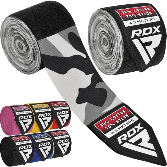 RDX Boxing Hand Wraps 180" | Boxing Wraps with Thumb Loop & Wrist Support for Punching Bag & Speed Ball Training | Elasticated Hand Wraps for Boxing, MMA, Muay Thai, Kickboxing |