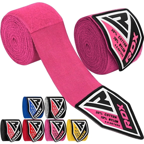 1 Black 180 Inch Pair Mexican Style Boxing Hand Wraps for MMA Muay Thai ...