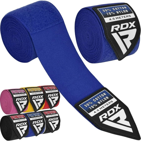 RDX Boxing Hand Wraps Inner Gloves, 4.5 Meter 180 Inches Elasticated Thumb Loop Bandages, Under Mitts Wrist Hand Protection, Muay Thai MMA Kickboxing Martial Arts, Punching Bag Speed Ball Training