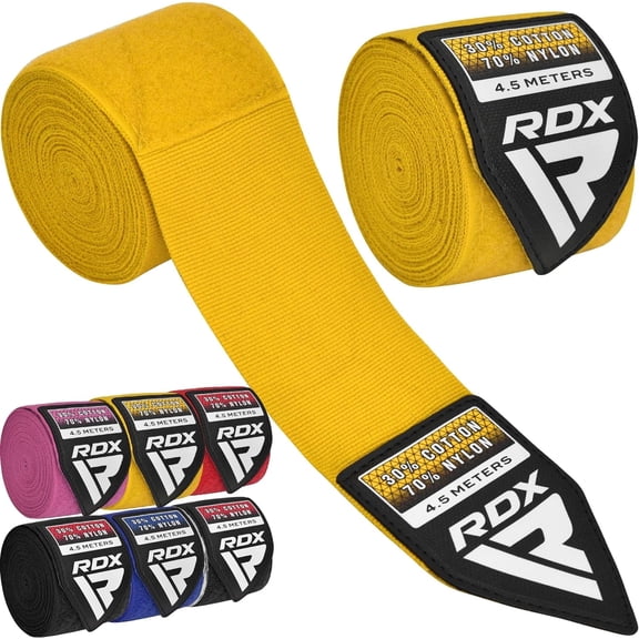 RDX Boxing Hand Wraps Inner Gloves for Punching - Great Protection for MMA, Muay Thai, Kickboxing, Martial Arts Training & Combat Sports - 4.5 Meter Elasticated Bandages Under Mitts