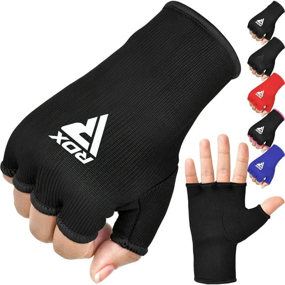 RDX Boxing Hand Wraps Inner Gloves for Punching - Half Finger Elasticated Bandages under Mitts Fist Protection - Great for MMA, Muay Thai, Kickboxing, Martial Arts Training, Combat Sports