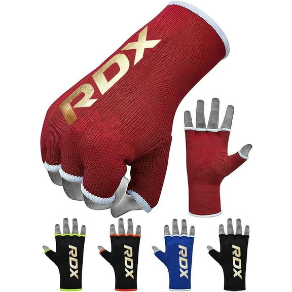 RDX Inner Gloves for Training, Hand Wraps, Half Finger Inner Gloves, Boxing Inner Gloves, MMA Inner Gloves, Muay Thai Inner Gloves, Kickboxing Inner Gloves, Elasticated Bandages
