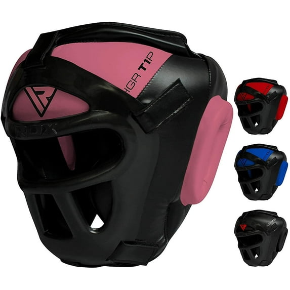 RDX-Boxing-Headgear-MMA-Muay-Thai-Removable-Face-Grill-Pink-XL