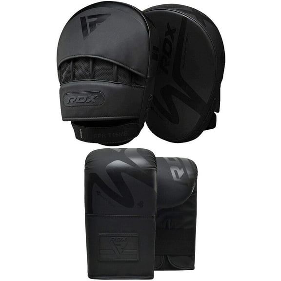 RDX Noir ConvEX Leather Boxing Punch Mitts, Black