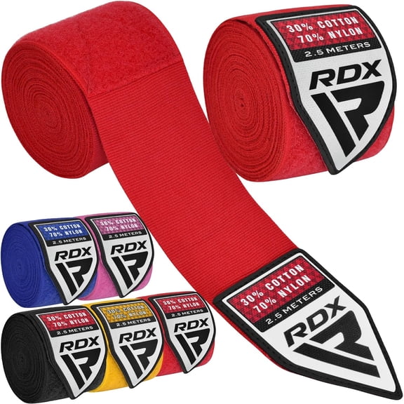 RDX Boxing Wraps Kids 2.5M Inner Gloves, Elasticated Thumb Loop Bandages, Junior Under Mitts Hand Fist Protector Wrist Support Straps