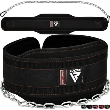 RDX Dipping Belt for Weight Lifting with Adjustable Steel Chain- Great for Chin Pull Ups, Weighted Parallel Dips, Platform Squats, Calf Raises, 6” Back Support for Powerlifting, Strength Training