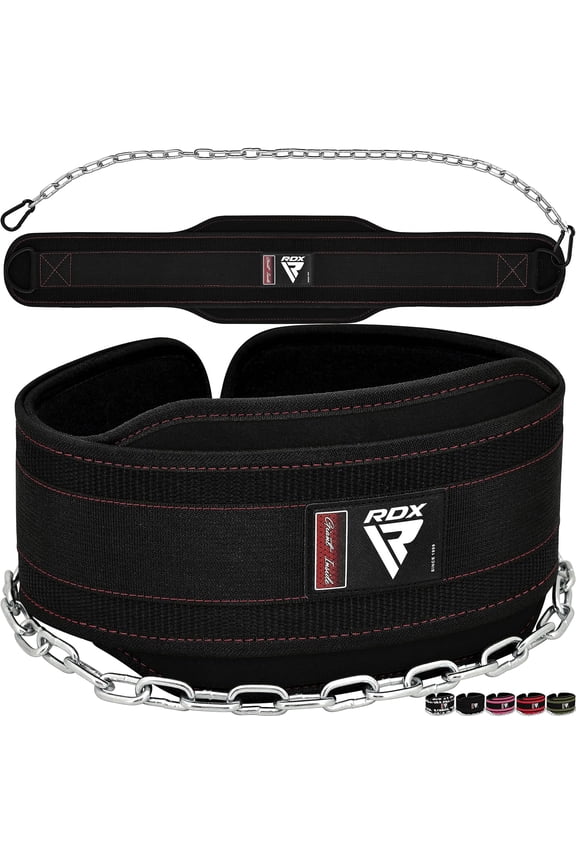 Dipping Belt for Weight Lifting with Adjustable Steel Chain- Great for Chin Pull Ups, Weighted Parallel Dips, Platform Squats, Calf Raises, 6” Back Support for Powerlifting, Strength Training