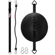 RDX Double End Ball Training Bundle, Maya Hide Leather Speed Bag with Straps, Hooks & Anchor Set