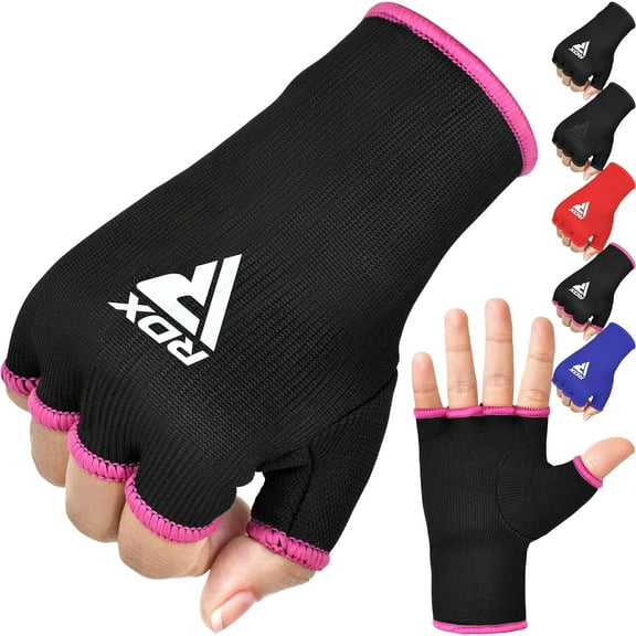 RDX Elasticated Inner Gloves with Half Finger Design Slip On Boxing Hand Wraps for MMA Muay Thai