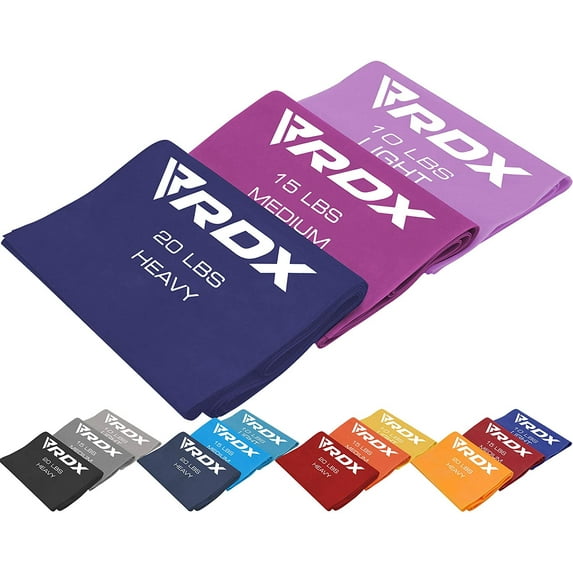 RDX Exercise Resistance Bands TPE 3 Level Set, Reach RoHS CPSIA Certified, Skin Friendly Thick Stretch Loop, Yoga Home Gym Fitness