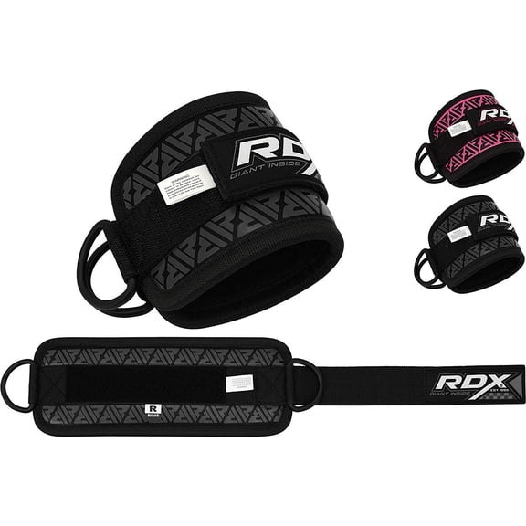 RDX Fitness Ankle Strap for Cable Machine – Steel Double D Ring Ankle Cuff Legs Workout