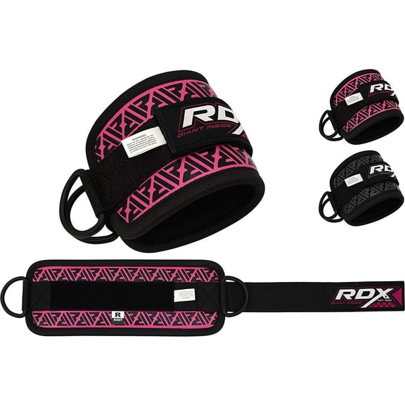 RDX Fitness Ankle Strap for Cable Machine – Steel Double D Ring Ankle Cuff Legs Workout