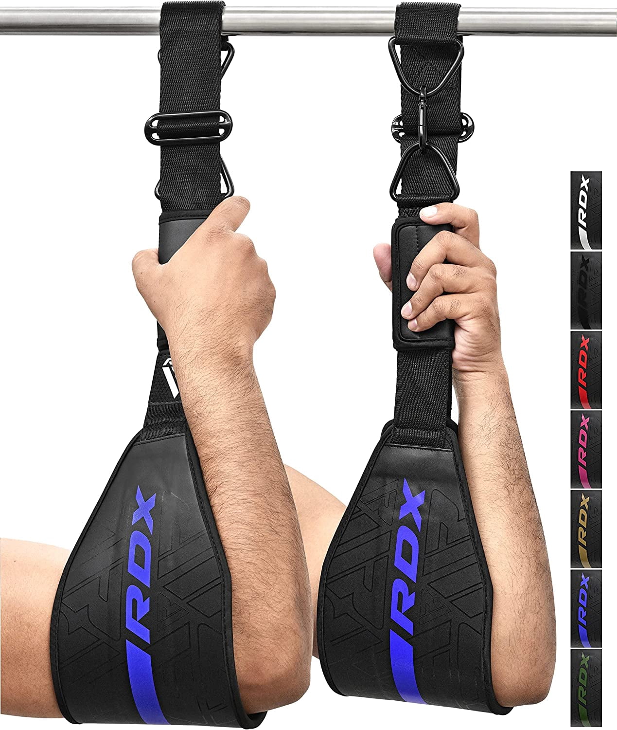 RDX Fitness Hanging AB Straps for Abdominal Muscle Building and Core Training, Maya Hide Leather Strap Steel D-Rings, Pull up Assist Straps, Elbow Hanging Men Women Home Gym Workout Equipment