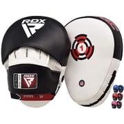 RDX Focus Boxing Punch Mitts, Punching pad and target, Leather Mitts, Kickboxing, Martial Arts, White