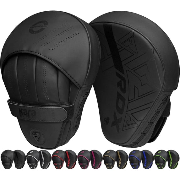 RDX Focus Boxing Punch Mitts, Punching target, Punching pad Maya Hide Leather Training Pads, Black