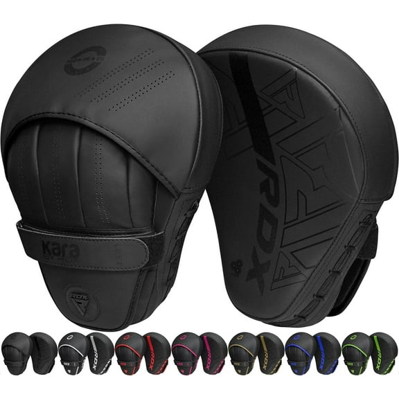 RDX Focus Boxing Punch Mitts, Punching target, Punching pad Maya Hide Leather Training Pads, Black