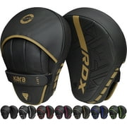 RDX Boxing Pads Curved Focus Mitts, Maya Hide Leather Kara Hook and jab Training Pads, Adjustable Strap Ventilated, MMA Muay Thai Kickboxing Coaching Martial Arts Punching Hand Target Strike Shield