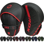 RDX Focus Boxing Punch Mitts ، هدف اللكم ، وسادة اللكم Maya Hide Leather Training Pads ، أحمر