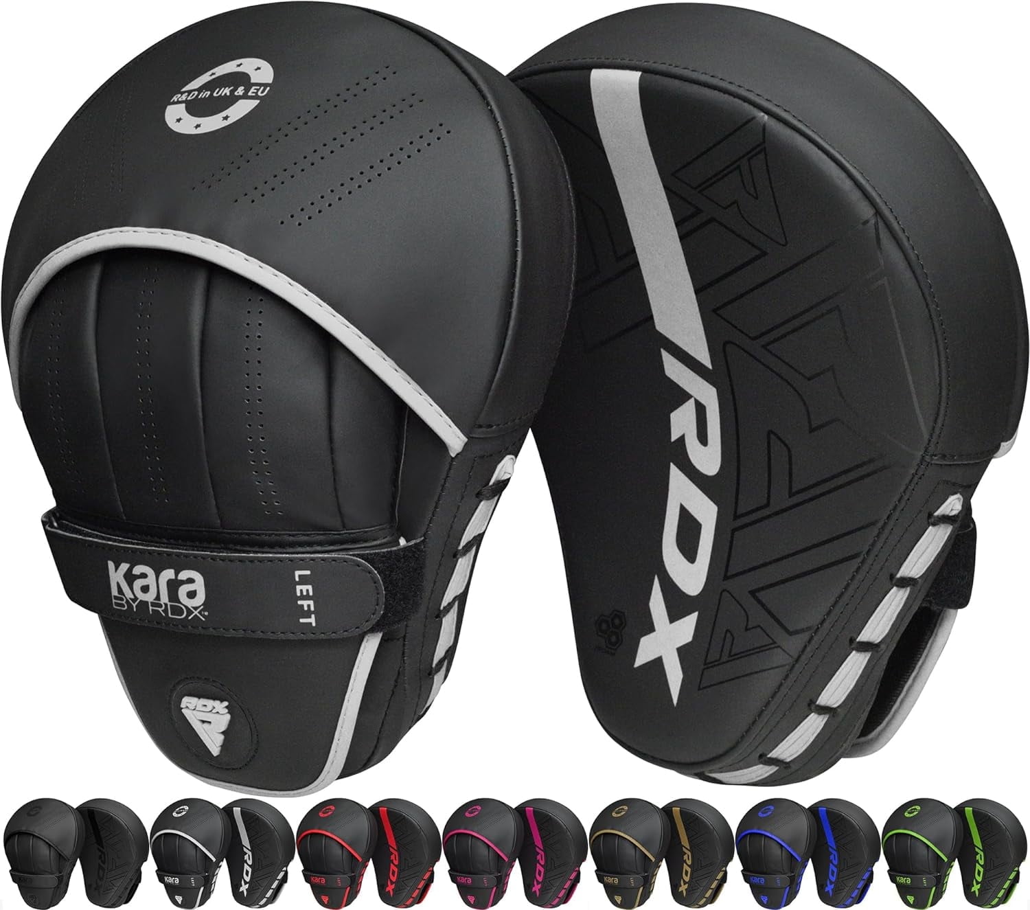 RDX Focus Boxing Punch Mitts, Punching target, Punching pad Maya Hide Leather Training Pads, White