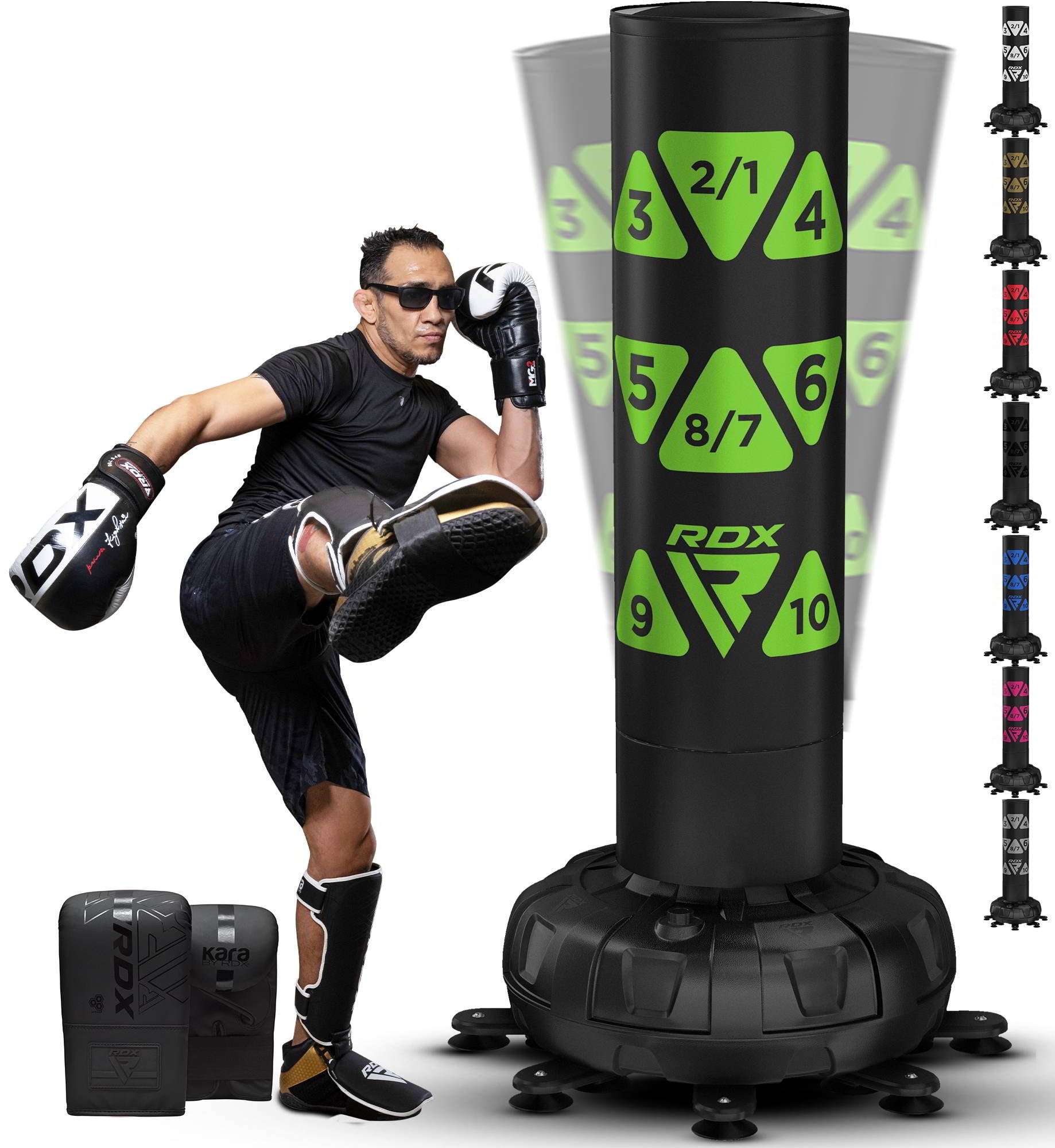 Protocol Punching Bag with Stand - for Adults & Kids - Punching Bag with  Stand Plus Boxing Gloves - Adjustable Height Stand - Standard Punching Bag