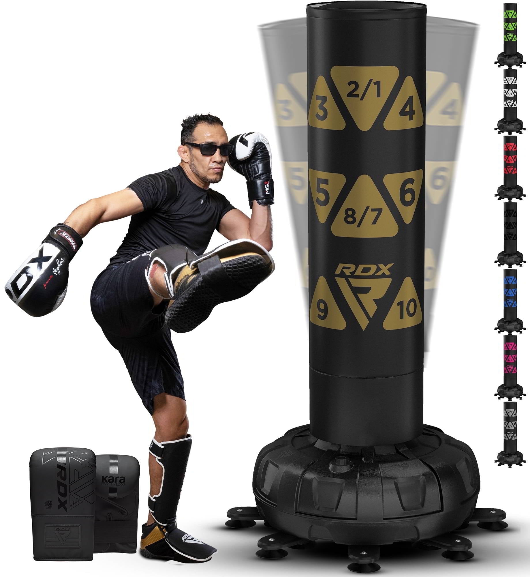 RDX Free Standing Punching Bag with Gloves for Boxing, MMA, Kickboxing, 6FT XXL Heavy Duty Adult Ronin Target Pedestal Bag Set, Black - Walmart.com RDX Free Standing Punching Bag with Gloves for Boxing, MMA, Kickboxing, 6FT XXL Heavy Duty Adult Ronin Target Pedestal Bag Set, Black - Walmart.com