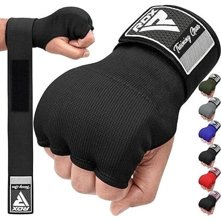 RDX Gel Boxing Hand Wraps Inner Gloves Men Women, Quick 100cm Long Wrist Straps, Elasticated Padded Fist Under Mitts Protection, Muay Thai MMA Kickboxing Martial Arts