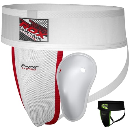 RDX Groin Protector with Cup for Muay Thai, Kickboxing Maya Hide Leather Abdo Gear Men Jockstrap Abdominal Guard