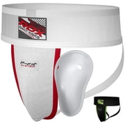 RDX Groin Protector Cup Men, Boxing Kickboxing MMA Muay Thai Sparring Groin Guard, Ventilated Adjustable,Karate Fighting Training, Underwear Jiu Jitsu BJJ Protection, Boys Youth