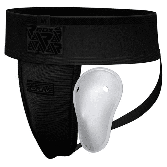 RDX Groin Protector with Cup for Muay Thai, Kickboxing Maya Hide Leather Abdo Gear Men Jockstrap Abdominal Guard