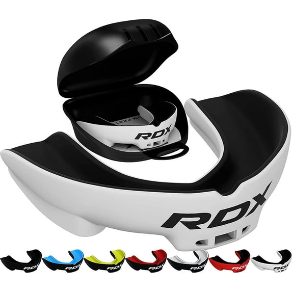 RDX Gum Shield Boxing MMA Mouth Guard Kickboxing Mouthpiece, Mouthguard Jaw Protector with Case, Muay Thai Martial Arts Rugby Hockey Football Judo Karate Soccer Contact Sports