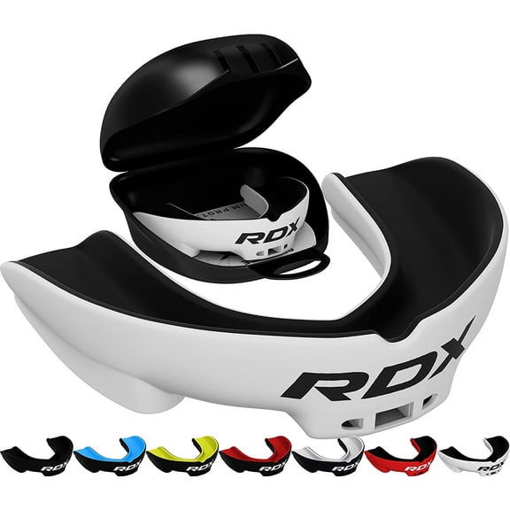 RDX Gum Shield Boxing MMA Mouth Guard Kickboxing Mouthpiece, Mouthguard Jaw Protector with Case, Muay Thai Martial Arts Rugby Hockey Football Judo Karate Soccer Contact Sports