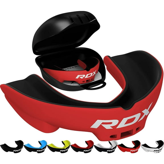 RDX Gum Shield Boxing MMA Mouth Guard Kickboxing Mouthpiece, Mouthguard Jaw Protector with Case, Muay Thai Martial Arts Rugby Hockey Football Judo Karate Soccer Contact Sports