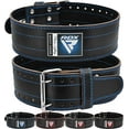 thumbnail image 1 of RDX Weight Lifting Powerlifting Belt, 6mm Thick Cowhide Leather, 4 Inch Back Lumbar Support, 12 Adjustable Holes, Bodybuilding Strength Training, Exercise Fitness Workout Squats, Deadlifts, Blue, L, 1 of 6