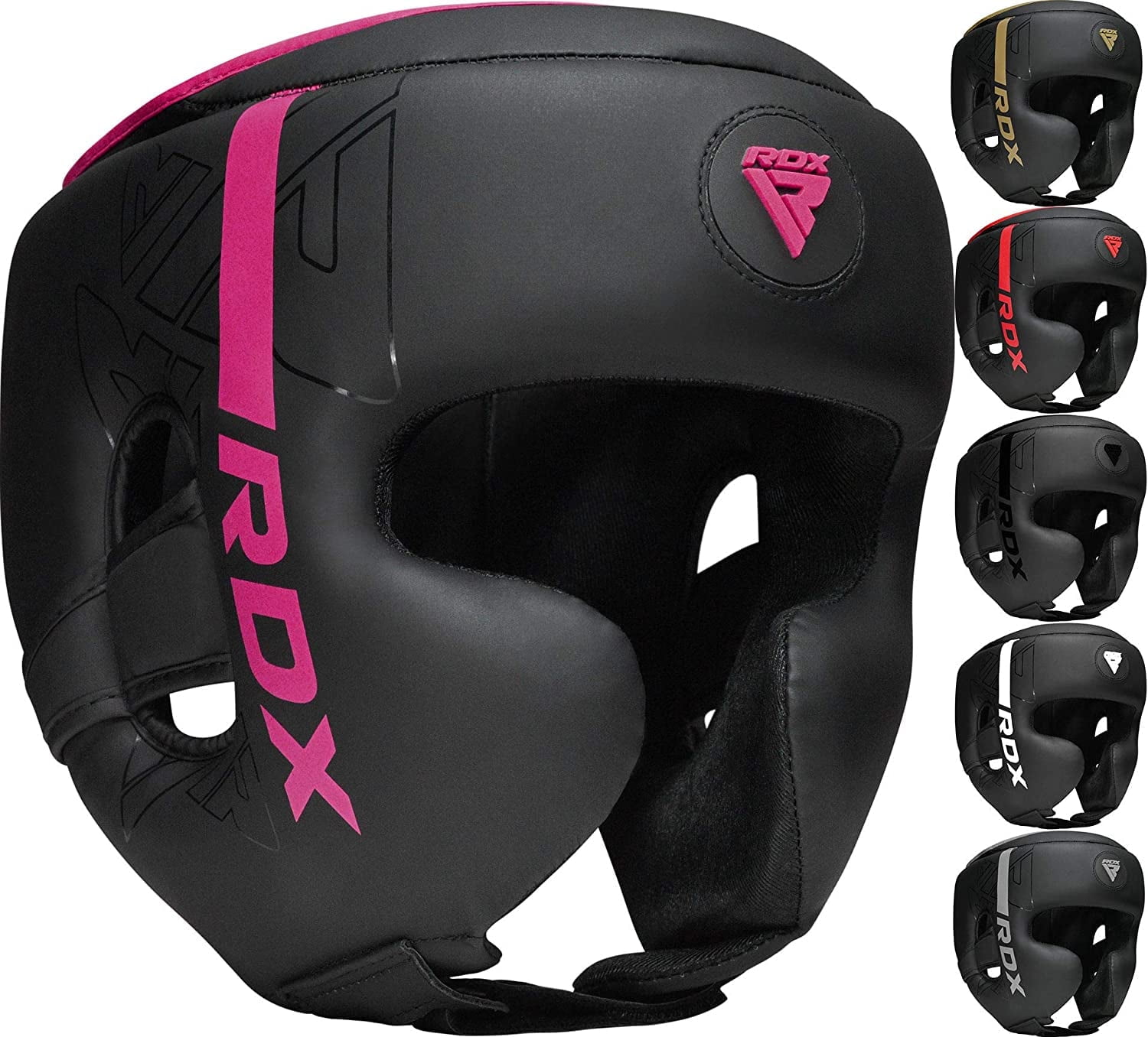 RDX Headgear for Boxing, MMA Training, Adjustable Padded KARA Head Gear for Cheeks, Forehead and Ear Protection, Muay Thai Headgear, Kickboxing, Sparring, Martial Arts, Karate, Taekwondo Helmet