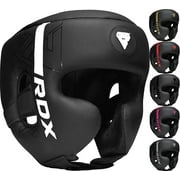 RDX Headgear for Boxing, MMA Training, Adjustable Padded KARA Head Gear for Cheeks, Forehead and Ear Protection, Muay Thai Headgear, Kickboxing, Sparring, Martial Arts, Karate, Taekwondo Helmet
