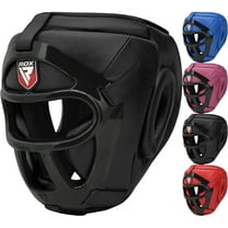 RDX Headgear for Boxing, MMA Training, Head Guard with Removable Face Grill, Black, Medium
