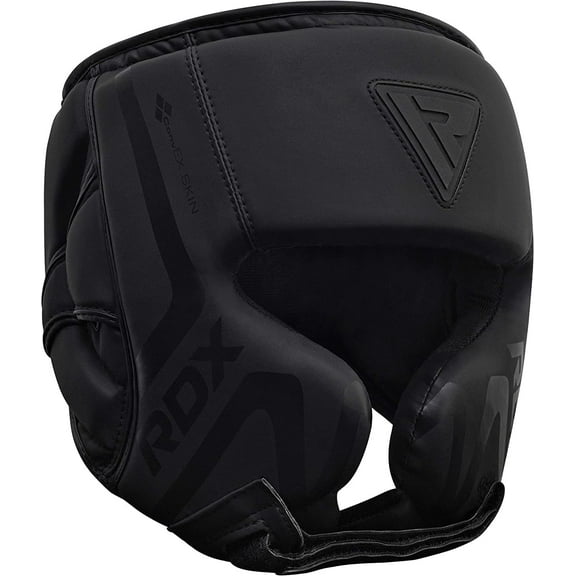 RDX Boxing Headgear Sparring Grappling, Maya Hide Leather, Head Gear for MMA Muay Thai Kickboxing Training, Multi Layered Padding, Taekwondo Martial Arts BJJ Wrestling Karate, Black