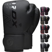 RDX Kids Boxing Gloves, Muay Thai Boxing Gloves for Kids, Maya Hide Leather Sparring Combat Gloves, KARA Patent Training Mitt, MMA, Black,6oz