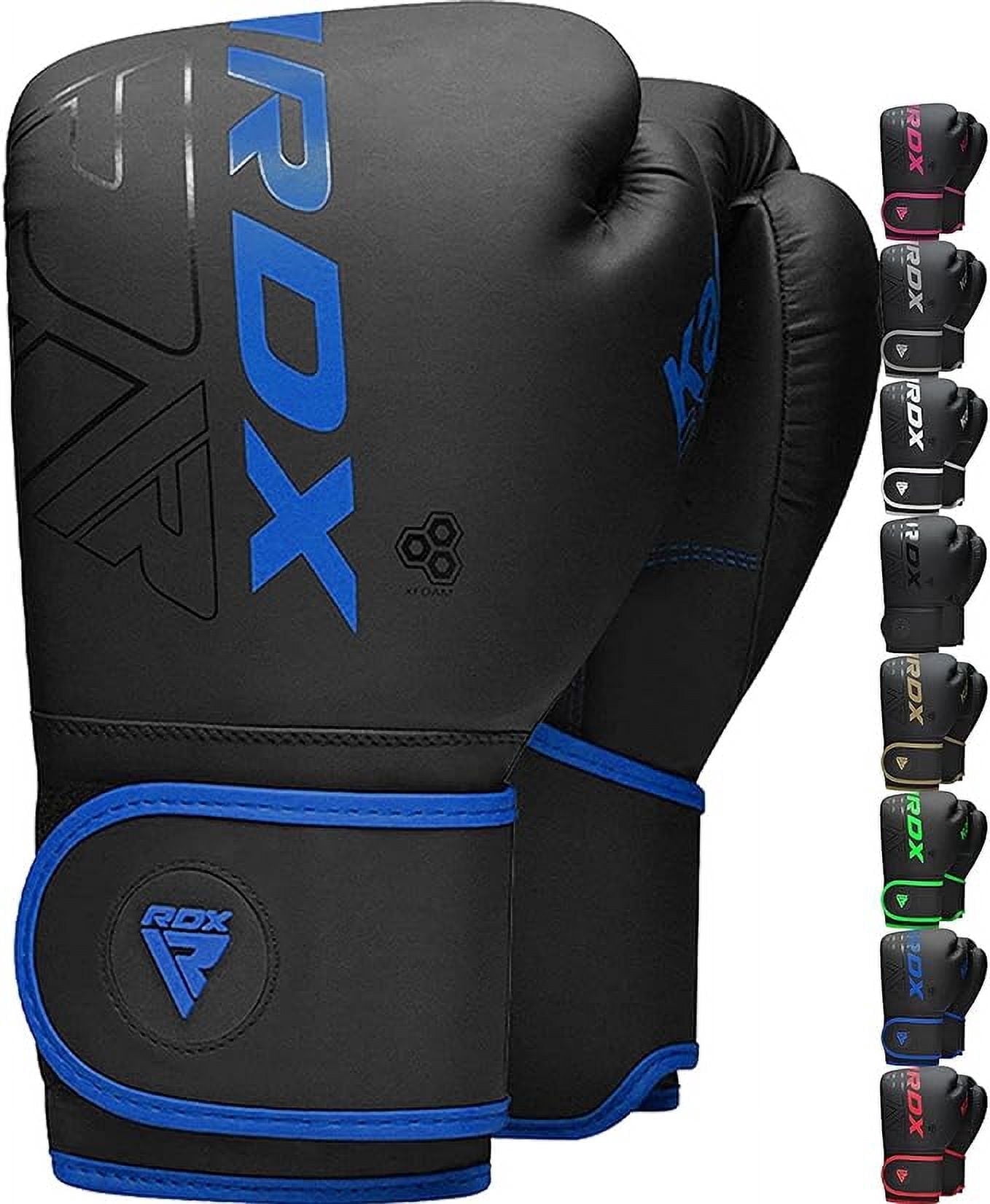 RDX Kids Boxing Gloves, Muay Thai Boxing Gloves for Kids, Maya Hide Leather Sparring Combat Gloves, KARA Patent Training Mitt, MMA, Blue,6oz