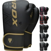 RDX Kids Boxing Gloves, Muay Thai Boxing Gloves for Kids, Maya Hide Leather Sparring Combat Gloves, KARA Patent Training Mitt, MMA, Golden,6oz