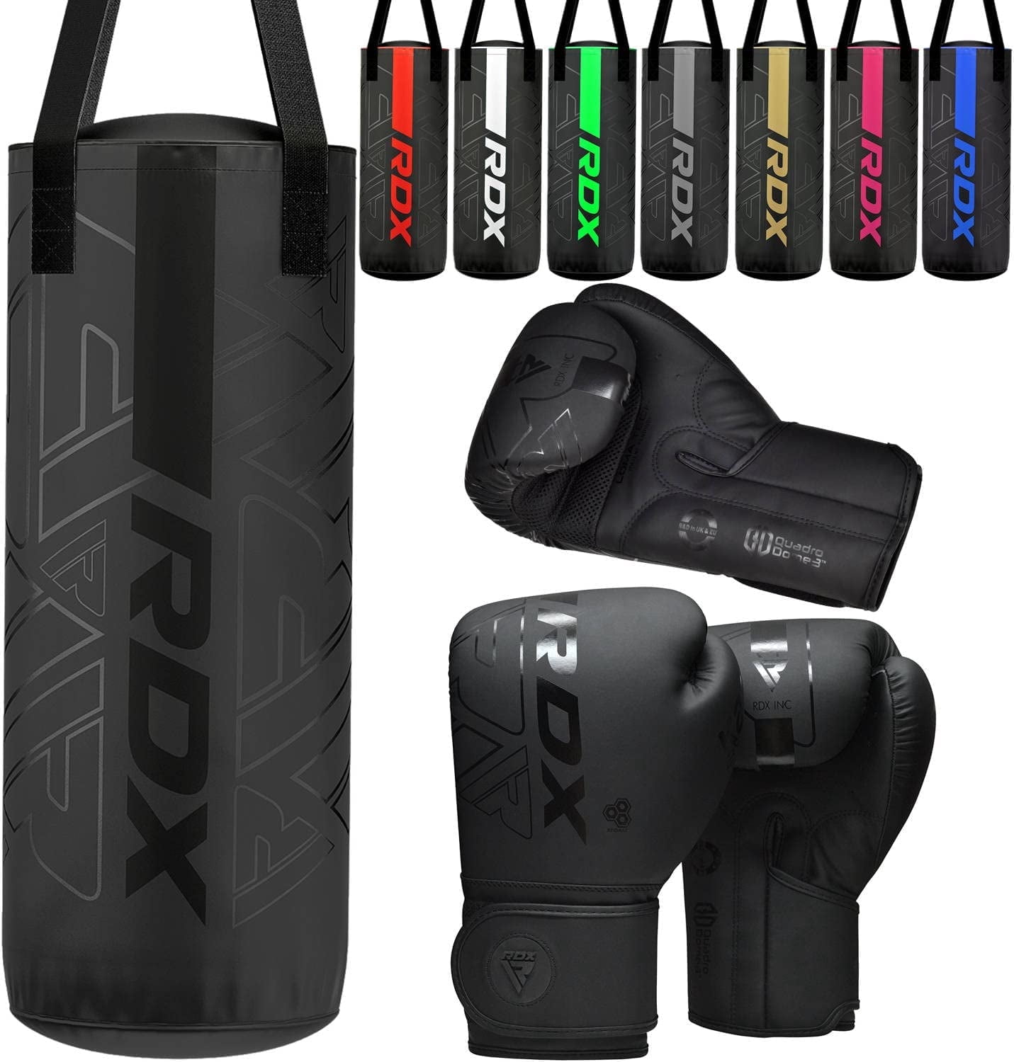 RDX Kids Punching Bag 2FT with Boxing Gloves, Kara Unfilled Set, Non Tear Maya Hide Leather Junior Hanging Bag, Kickboxing MMA Muay Thai Taekwondo Karate BJJ Strength Training, Home Gym Equipment