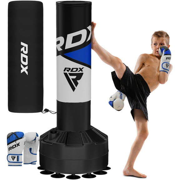 RDX Kids Punching Bag with Gloves, 4FT Heavy Duty Junior Target Pedestal Bag Set Suction Cup Stand Base Free Standing Kickboxing MMA Boxing Muay Thai Karate Home Gym Fitness Workout