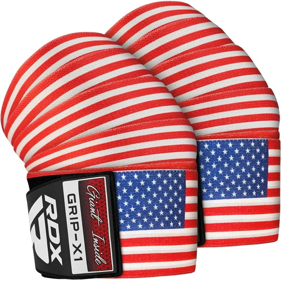 RDX Knee Wraps Pair Weightlifting, IPL USPA Approved, 78 Elasticated Straps for Gym Workout Fitness Squats Powerlifting, Compression Support, Men Women WOD Training, Squatting Leg Press Bodybuilding