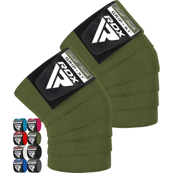 RDX Knee Wraps Weightlifting, 78" Elasticated Straps for Gym Workout Fitness Squats Powerlifting Leg Press